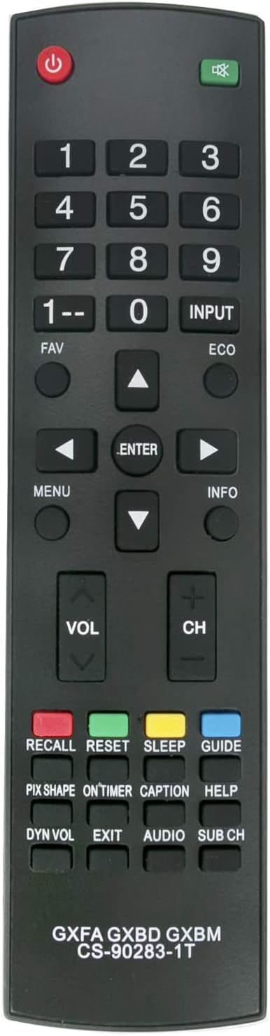 Beyution GXFA GXBD GXBM CS-90283-1T Replacement Remote Control for Sanyo LCD TV Models DP42D23, DP19648, DP26640,