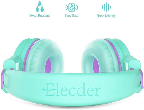 i37 3.5mm MP3/4 ELECDER Kids Headphones Children Girls Boys Teens Foldable Adjustable On Ear Headphones Jack Compatible