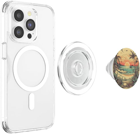 Tropical Beach Surfing Holidays Summer Palms Ocean Sun PopSockets PopGrip for MagSafe