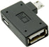 chenyang Micro USB OTG Power Adapter, 2 in 1 Micro USB Male to USB 2.0 Female, 90 Degree Right Angled Connector