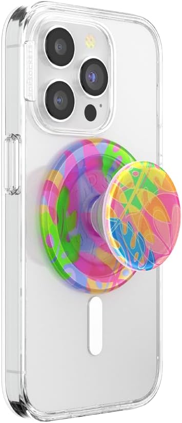 PopSockets Round Phone Grip with Adapter Ring, Compatible with MagSafe, Phone Holder, Wireless Charging - Boca Palm