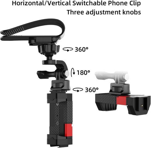 SOH Car Sun Visor Mount, Car Sun Visor Phone Holder with Adjustable Long Arm, Universal Phone Clip for iPhone 15 Pro Max/14/13 Pro/Max/Mini/Samsung,Google, All Smartphones