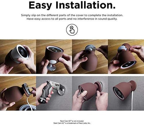 elago Outdoor Security Camera Cover for Google Nest Cam IQ (Black) - All-Weather Protective, Easy Installation,