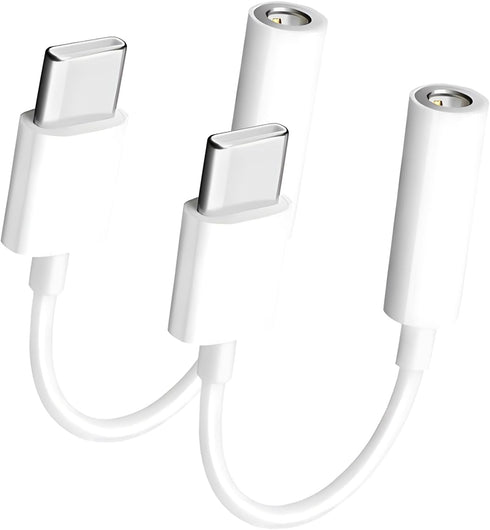 2 Pack USB Type C to 3.5mm Female Headphone Jack Adapter, USB C to Aux Audio Dongle Cable Compatible with iPhone