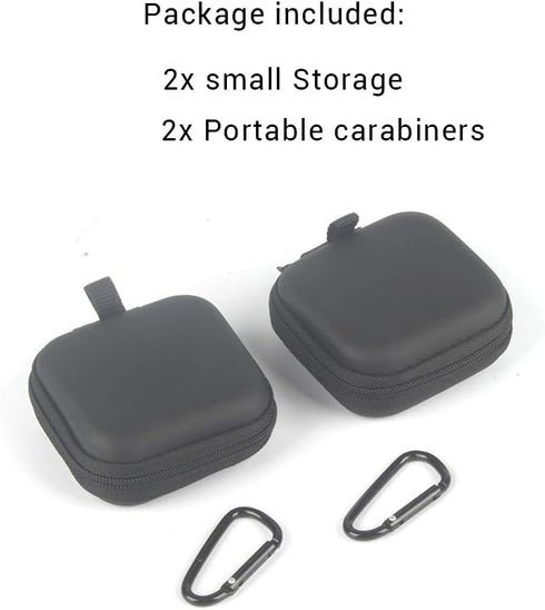 Portable Square Earphone Carrying Case, Mini Pouch Storage for Smartphone Earphone, 2-Pack