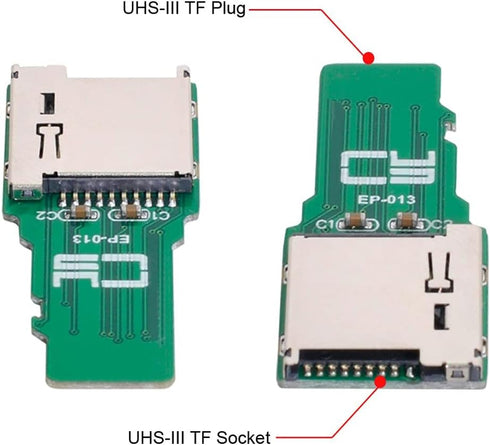 Chenyang 2Pcs TF Micro SD Card Male to SD Card Female Extension Adapter, PCBA SD/SDHC/SDXC UHS-III UHS-3 UHS-2