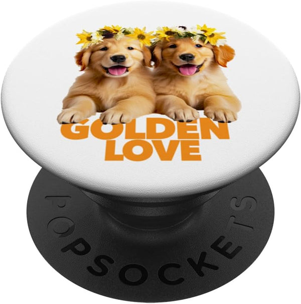 LOVE Golden Retriever Pet Breed Dog Dad Mom Puppy Pal Friend Standard PopGrip by PopSockets