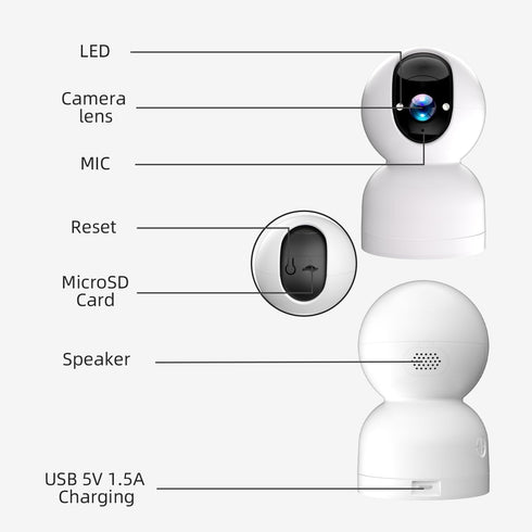 Rraycom 2Pack Baby Camera Monitor for Home Security, 4MP WiFi 6 Indoor Camera, Motion Detection & Tracking
