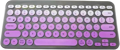 Silicone Keyboard Skin Cover Protector for Logitech K380 Multi-Device Bluetooth Keyboard, Ombre Purple