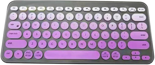 Silicone Keyboard Skin Cover Protector for Logitech K380 Multi-Device Bluetooth Keyboard, Ombre Purple