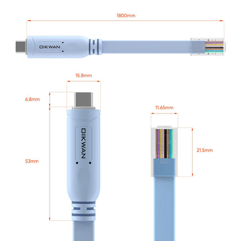 2pack, RJ45 USB-C Console Cable USB C to Console Cable for Cisco Routers/AP Router/Switch/Windows Linux Mac OS