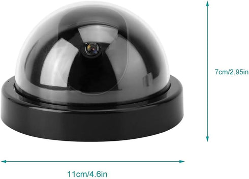 Dummy Fake Security Camera, CCTV Dome Camera with Flashing Led Light (4pcs) (Black)