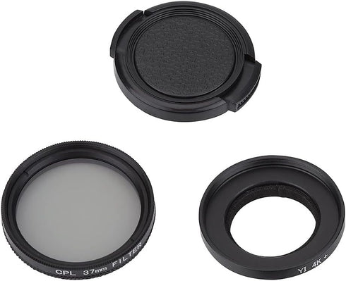 37mm Camera Lens Filter Set, Circular Polarizer Lens Filter with Adapter Ring for Xiaomi 4k/4k+/Lite