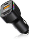USB C Car Charger, 3-Port Fast Car Charger PD3.0 & QC3.0 with LED Digital Display, Cigarette Lighter Fast Charging