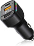 USB C Car Charger, 3-Port Fast Car Charger PD3.0 & QC3.0 with LED Digital Display, Cigarette Lighter Fast Charging