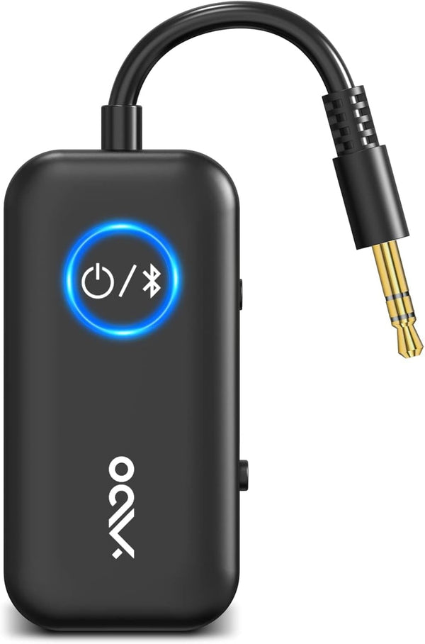 YMOO Bluetooth 5.3 Transmitter Receiver for TV/Airplane, Wireless Audio Adapter with Low Latency for Home Stereo