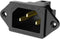 Monosaudio Gold Plated AC Power Socket, 250V 10A IEC 320 C14 Panel Mount Plug Adapter, Black