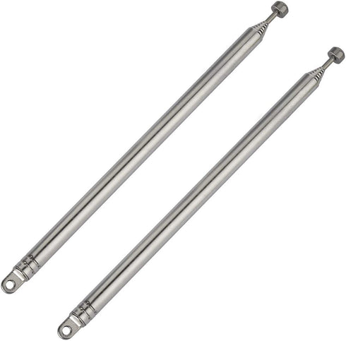 BINGFU 7 74cm (2-Pack) Sections Telescopic AM FM Antenna Portable Radio Antenna Replacement Compatible with Indoor