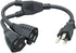Power Cord Extension and Splitter, NEMA 5-15P to NEMA 5-15R x 2, 16 AWG, 13A, 125V (ZWACPQAG-14)