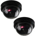 C CRYSTAL LEMON Dummy Security Camera, Set of 2 Mini Fake Cameras, Battery-Operated with Red Light