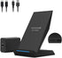 NANAMI 30W Max Wireless Charger, Qi Certified Fast Charging Stand with USB-A Port, Compatible with iPhone