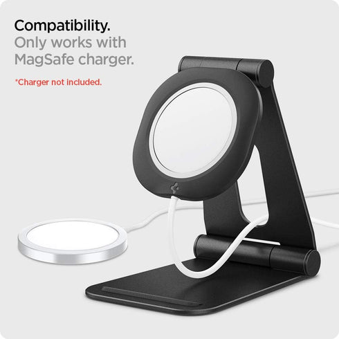 Spigen Mag Fit S, Adjustable Phone Stand for MagSafe Charger, Compatible with iPhone 15/14/13/12 Series, Black