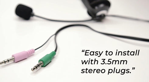 Manhattan 3.5mm Stereo Headset with Mic - 6.5ft Cable, Volume Control, 3-Year Warranty - Ideal for Desktop & Laptop -