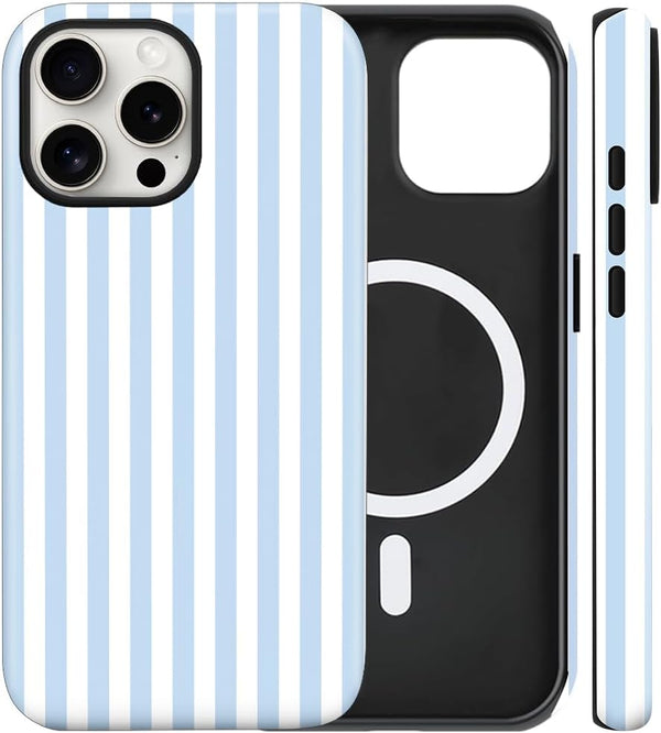 flewfun Magnetic for iPhone 13/14 Case Cute Stripes Phone Case, Shockproof Slim TPU