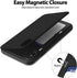 GOOSPERY Magnetic Secure Bumper Case for iPhone Xs Max, Card Holder Wallet, Protective Dual Layer, Black