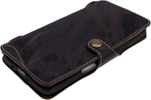 Yogurt 6.5-inch Case Compatible for iPhone Air, Genuine Leather Wallet Cover Compatible for iPhone Air, Handmade Oil