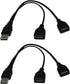 YTgilo 2PCS USB One to Two Car Splitter Female Adapter Cable 30CM Charging