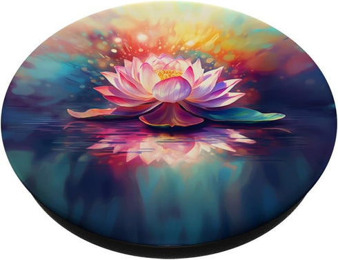 Lotus Flower Yoga Meditation Watercolor, PopSockets Swappable PopGrip