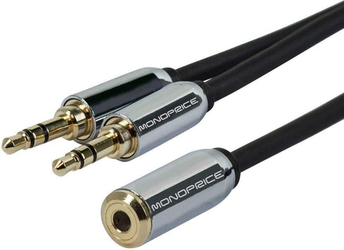 Monoprice 110146 6-Inch 3.5mm Stereo Jack Splitter, Retail Packaging for Mobile