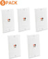 Premium Speaker Wall Plate, Spring Loaded Audio Wall Plate for Home Theater Wall Mount Speakers, 5 Pack White