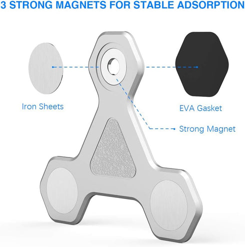 xcivi Magnetic Bracket for Monitor Side Mount, Laptop Duo Screen Mount & Smartphone Holder (Silver)