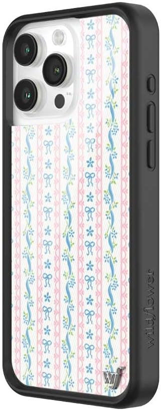Wildflower 15 6.5ft Cases - Compatible with iPhone Pro Max | Protective Black Bumper, Drop Test Certified, Women Owned