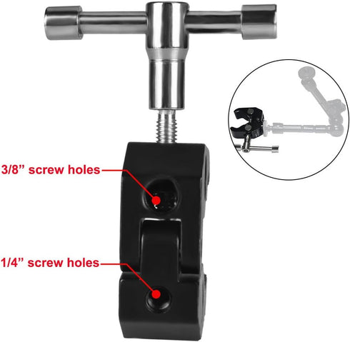 KAGYOKU 2 Pack 1/4 3/8 Super Clamp - with and Thread Crab Clamps for DSLR Rig Camera Monitor LED Light Microphones