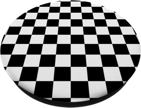 Black/White Classic Checkered Big Checkerboard PopSockets Standard PopGrip