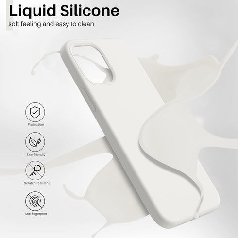 ORNARTO Slim Liquid Silicone 3 Layers Full Covered Soft Gel Rubber Phone Case Cover for iPhone 12 and iPhone 12 Pro 6.1