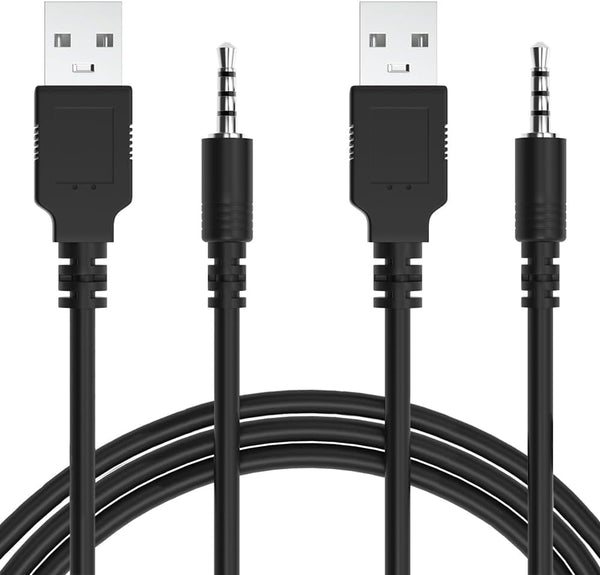 Warmstor 2-Pack 3.3-Feet USB 2.0 Type A Male to 3.5mm Male Charging Cable