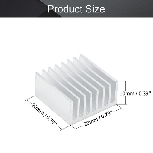 Othmro 10pcs Silver Aluminum Heatsink Cooling Fin for LED Semiconductor Circuit Board (20 x 10cm)