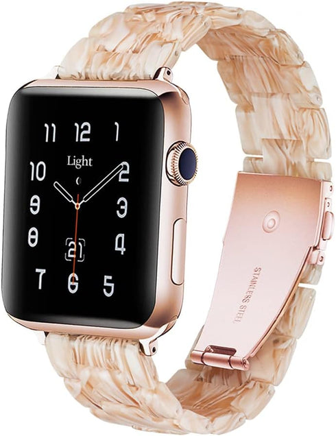 Light Apple Watch Band, Fashion Resin for Series 10 9 8, Compatible with 40mm for Women, Silky White