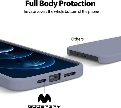 GOOSPERY Liquid Silicone Case for iPhone 12 Pro Max (6.7 inches), Silky-Soft Touch, Shockproof Cover with Microfiber