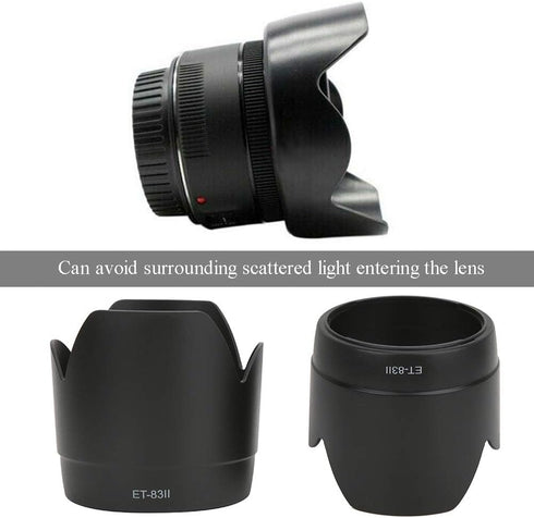2Pcs ET-83II Plastic Lens Hood Mount Replacement Suit for Canon EF 70-200mm f/2.8L USM Lens