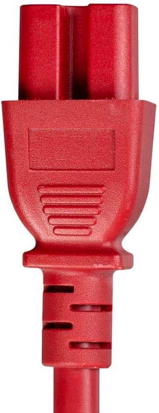 Monoprice Heavy Duty Power Cable - IEC 60320 C14 to C15, 15 Amp, 3 Feet, SJT, 125 Volt, 14AWG, Red