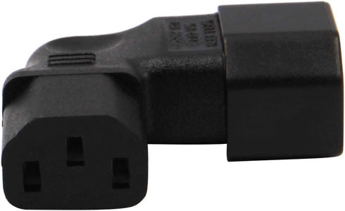 WYMECT 2-Pack C14 C13 Right Angle IEC to Power Adapter PDU Power Extension for LCD LED TV Wall Mount