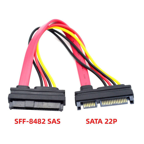 chenyang SAS to SATA Cable, SFF-8482 SAS 29 Pin to SATA 22Pin Hard Disk Drive Raid Extension Cable with Power Port