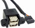 ANRANK 50cm Dual USB 2.0 Type A Female to Motherboard 9Pin Header Cable Adapter with Screw Panel for Computer, Tablet,