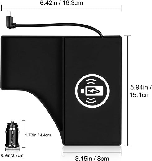 for Nissan Sylphy/Sentra 2020-2023 Wireless Phone Charging Pad, Silicone Material, 15W Adapter
