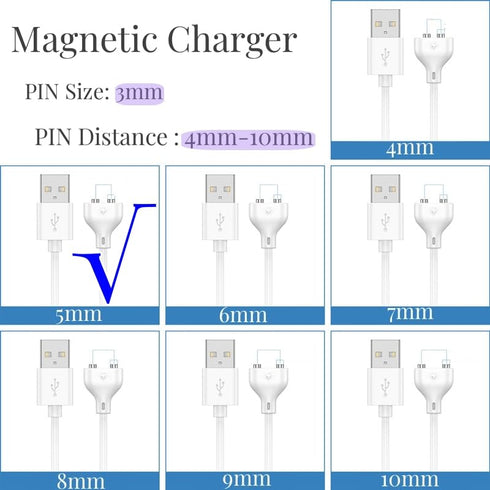 Magnetic USB DC Charger Cable for Toys, Vibes, Facial Cleanser, Electric Toothbrush, Flashlight, Juicer, Replacement